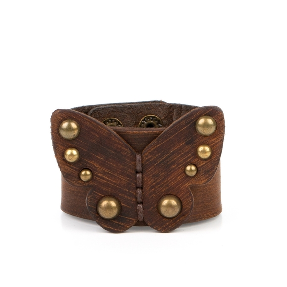 Beautiful Leather Butterfly Band - Picture 1 of 2